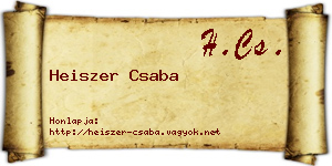 Heiszer Csaba névjegykártya